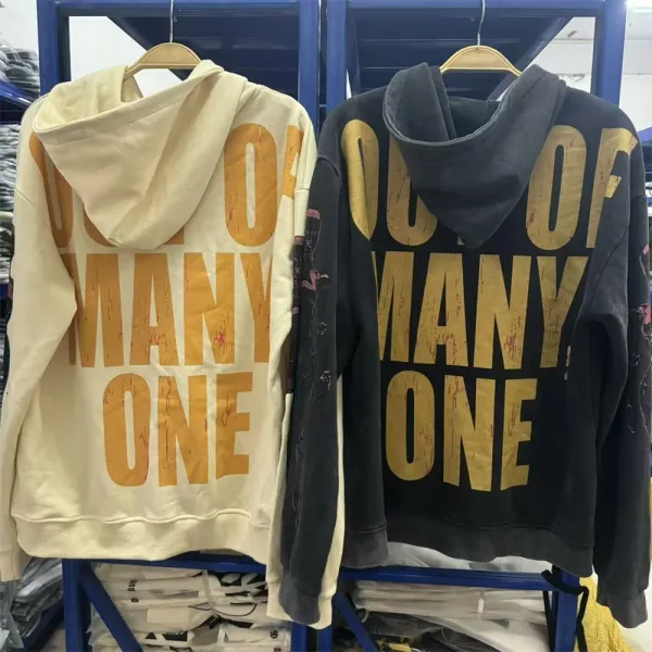 Godspeed Out Of Many, One Distressed Graphic Hoodie - 7