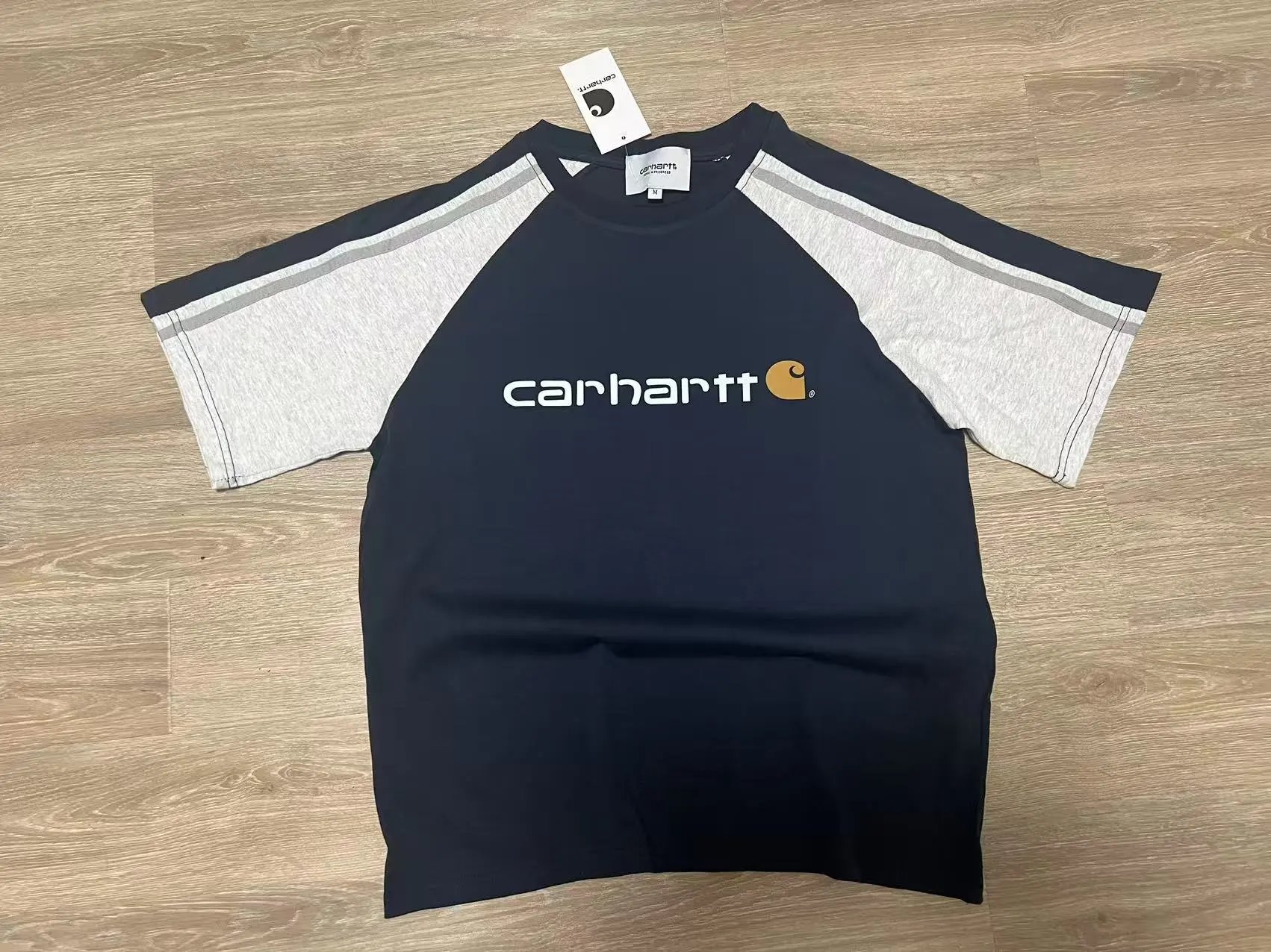 Cotton Crewneck Color Block T-Shirt photo 4