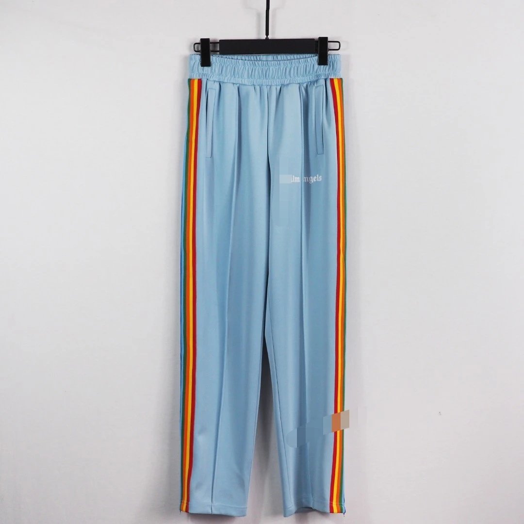 Striped casual pants with color bands photo 3