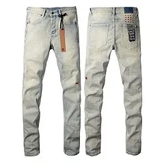 Design Slim Fit Light Wash Distressed Jeans - 1