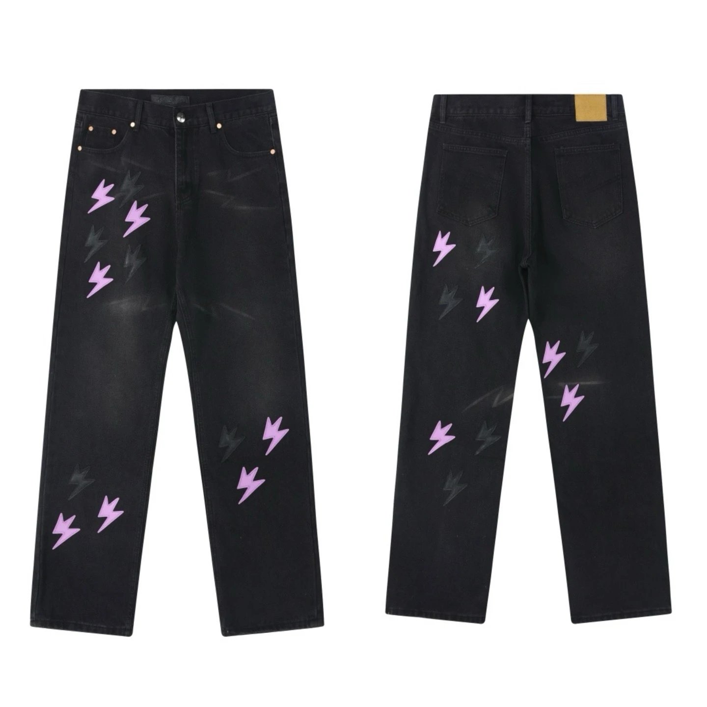 Lightning Embroidered Jeans photo 3