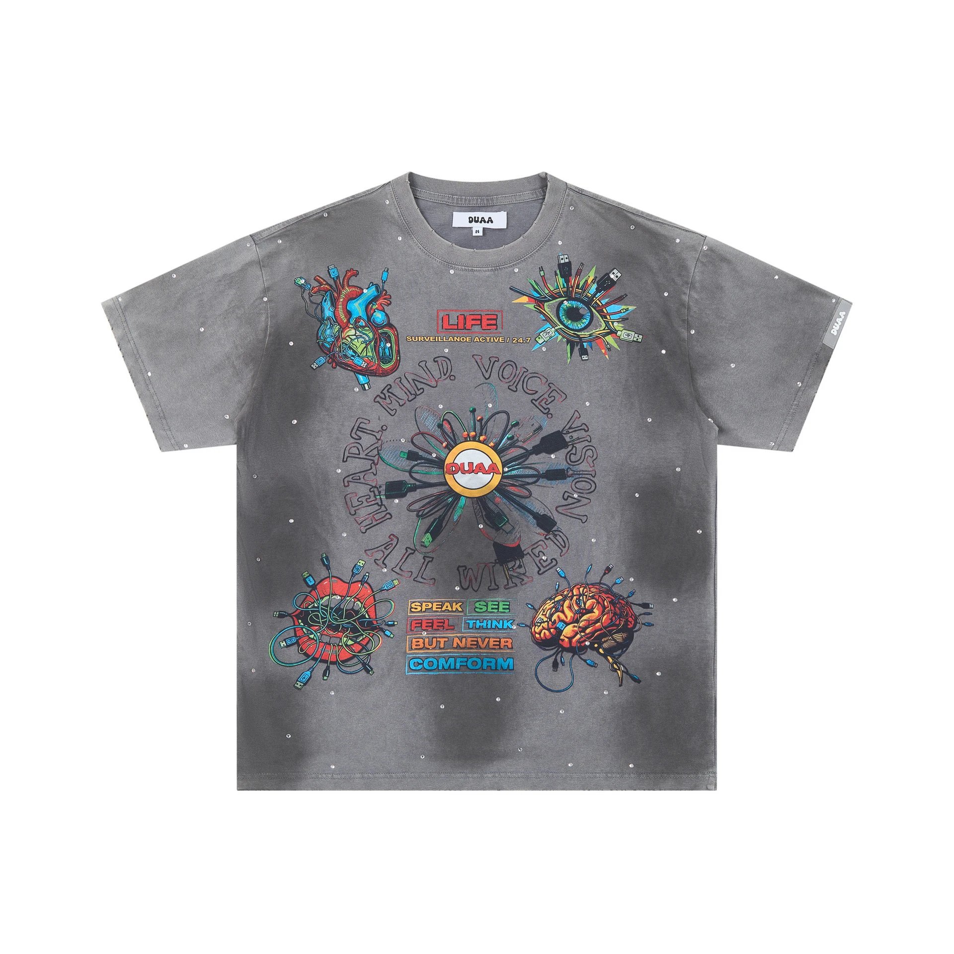 Vintage Distressed Rhinestone T-Shirt photo 2