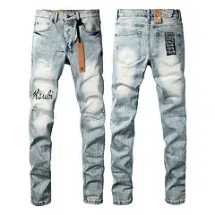 Philipp Plein Jeans Light Wash Distressed Denim Jeans - 35