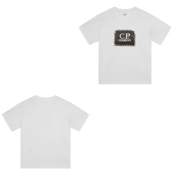 C.P. Company Patch Logo White T-Shirt - 1