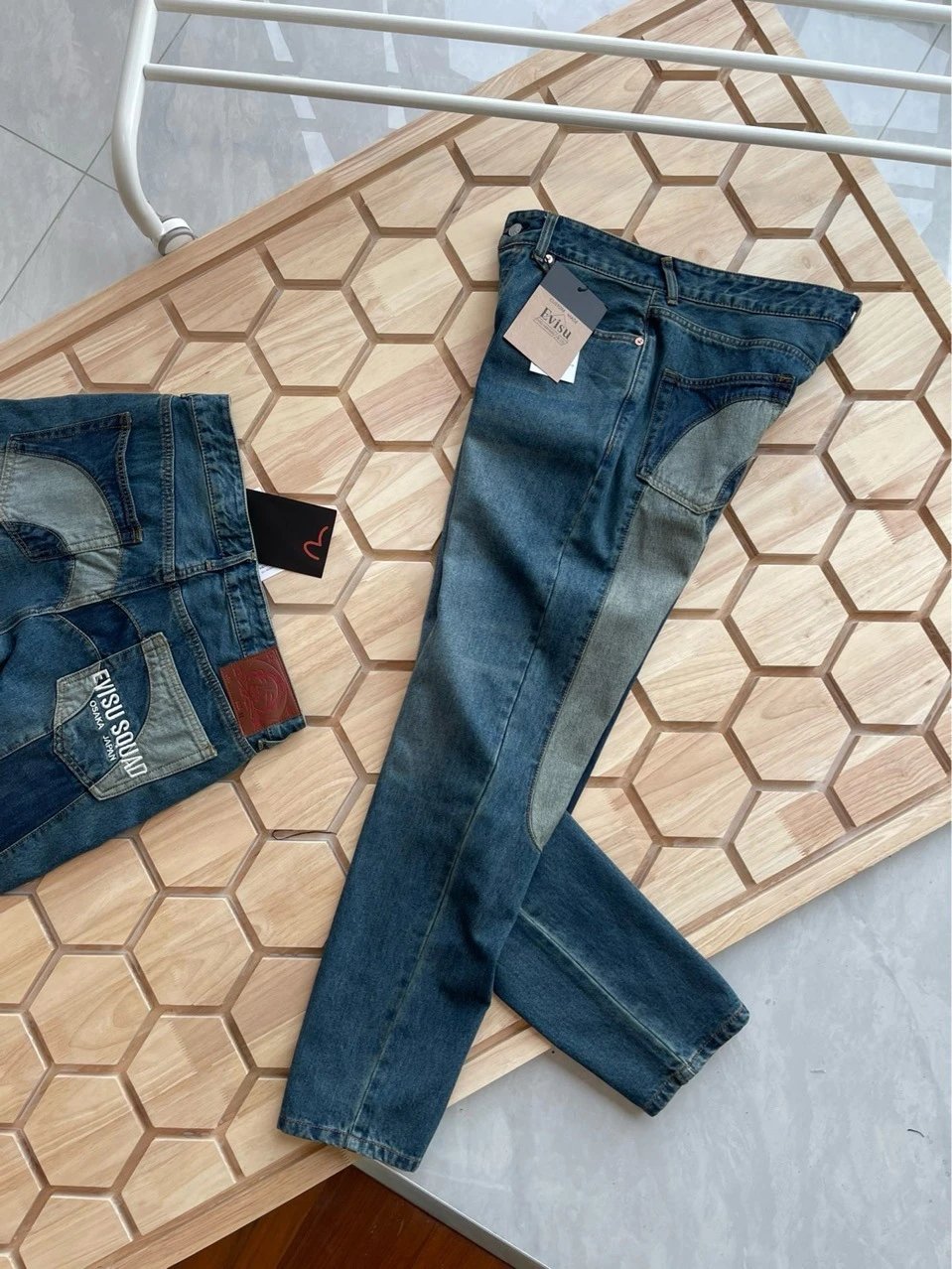 Patchwork M Logo Tapered Jeans photo 5