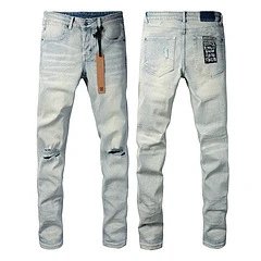 Design Distressed Light Wash Slim Fit Jeans - 1