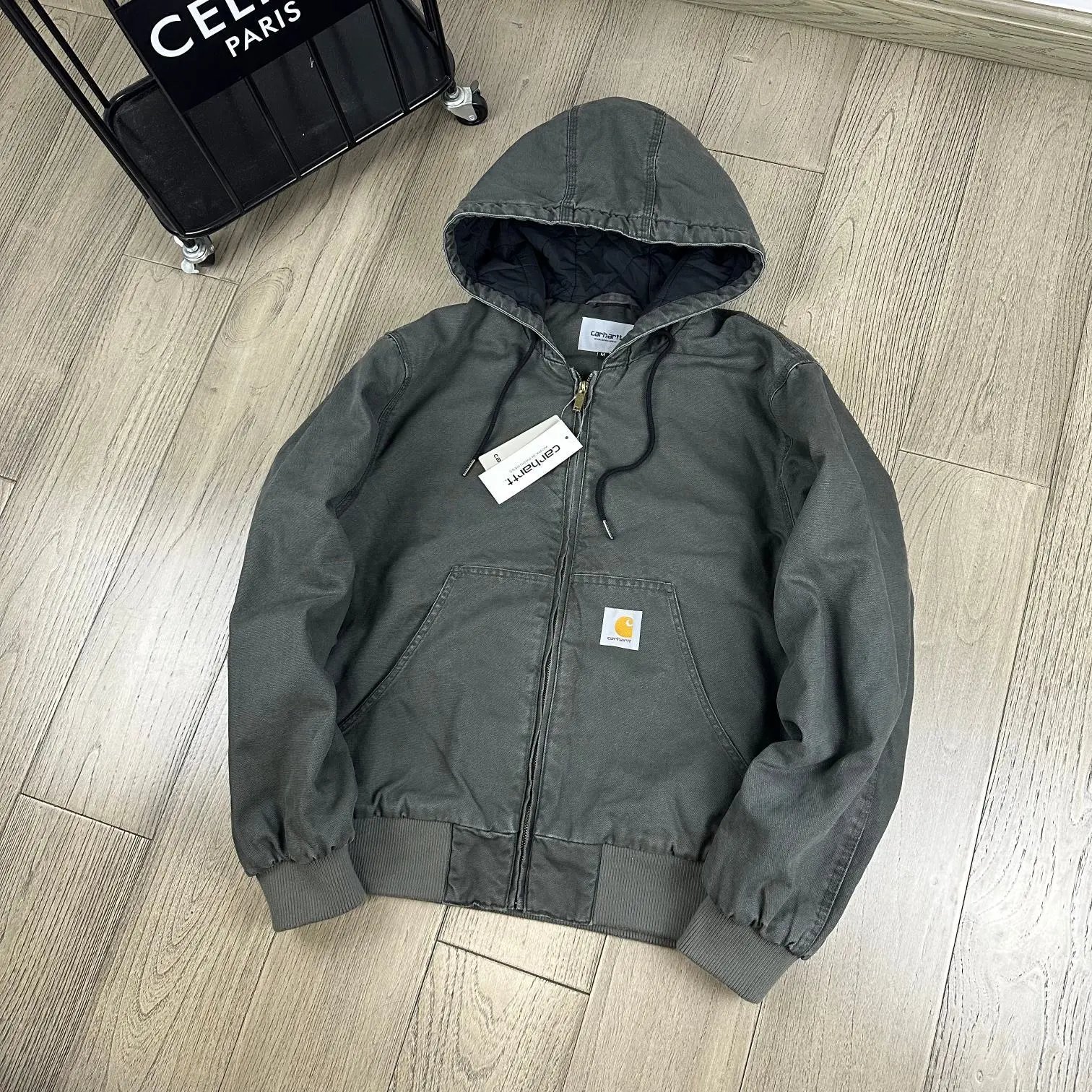 140 Vintage Washed Canvas Hooded Cargo Jacket photo 7