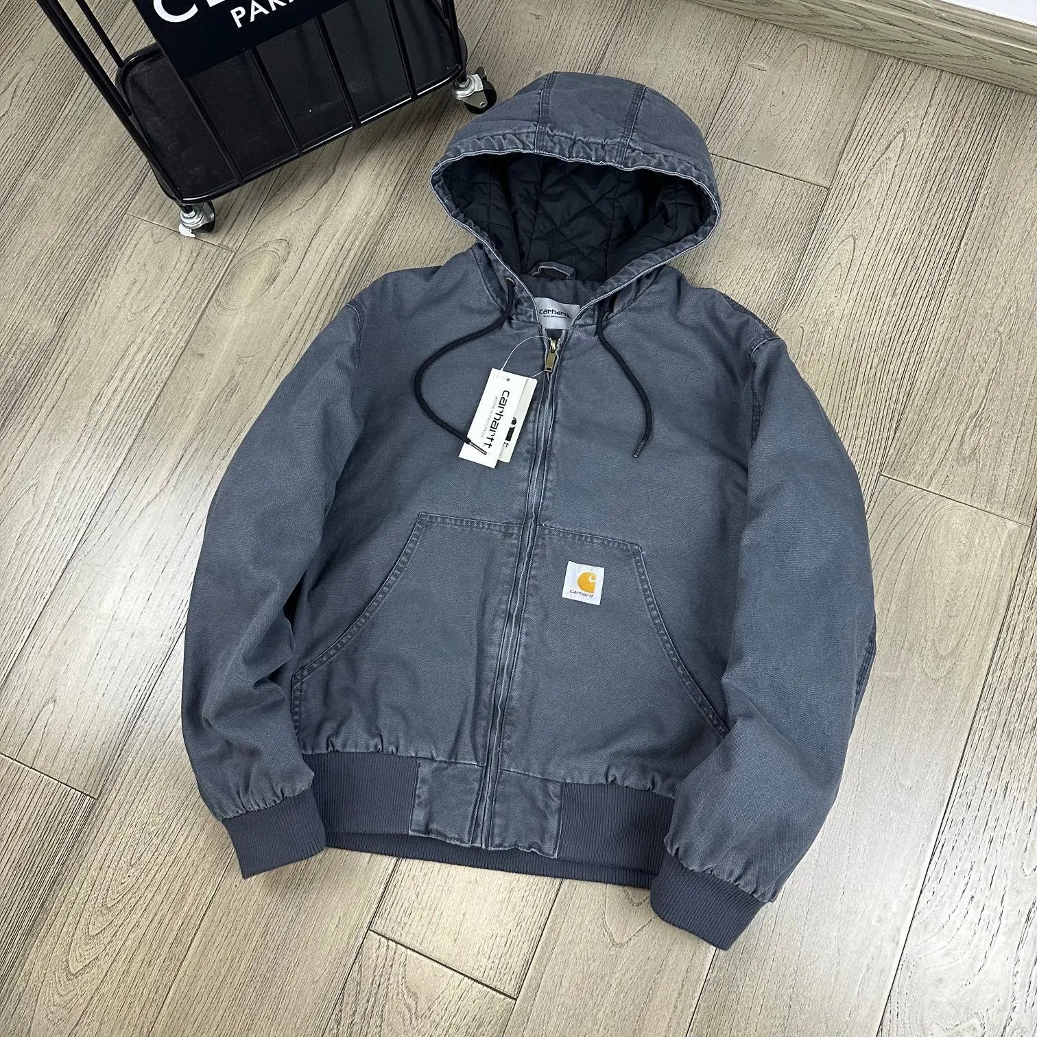 140 Vintage Washed Canvas Hooded Cargo Jacket photo 8