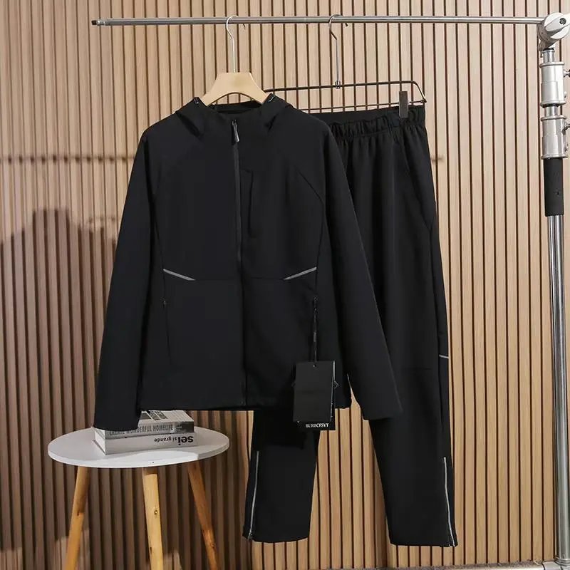 Hooded Reflective Stripe Fleece Jacket photo 2