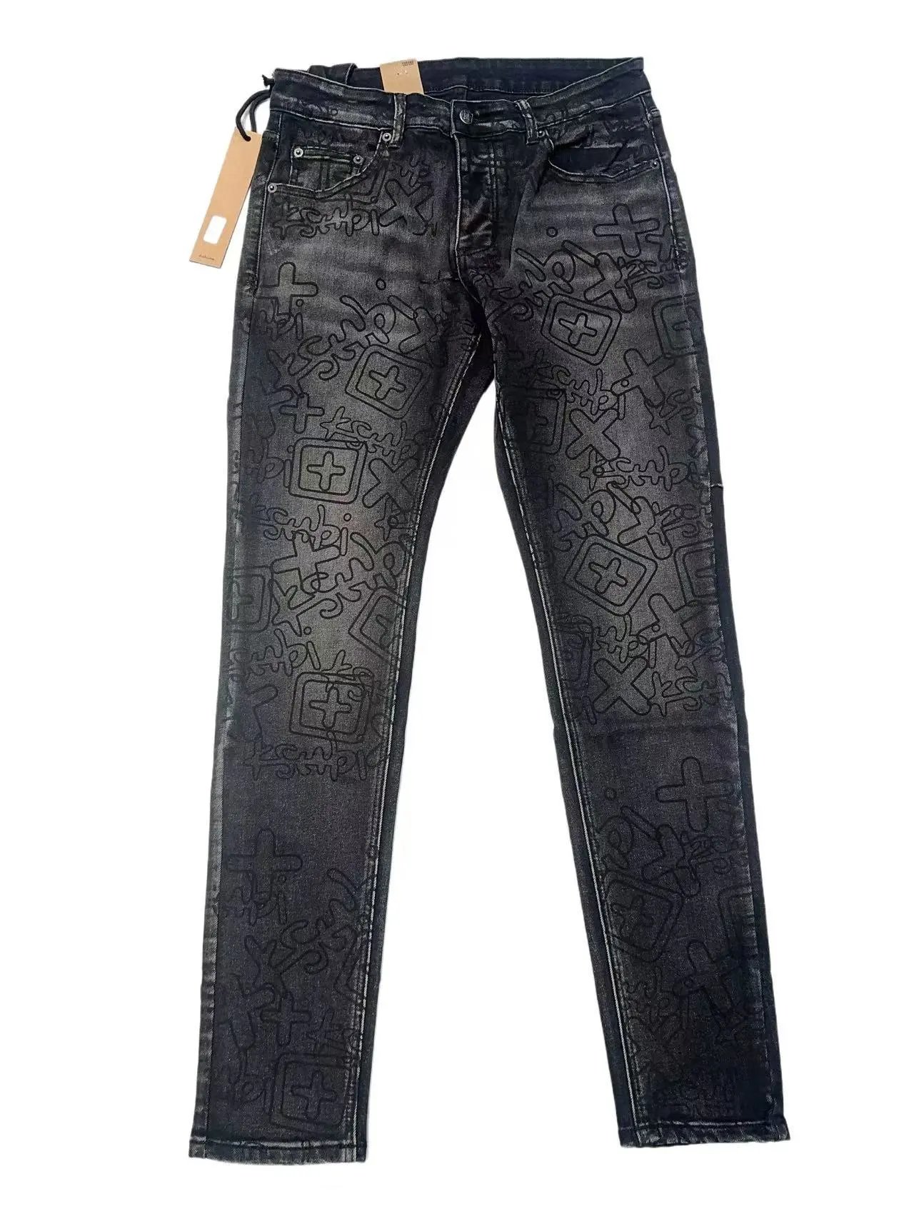 Splatter Print Distressed Jeans photo 3