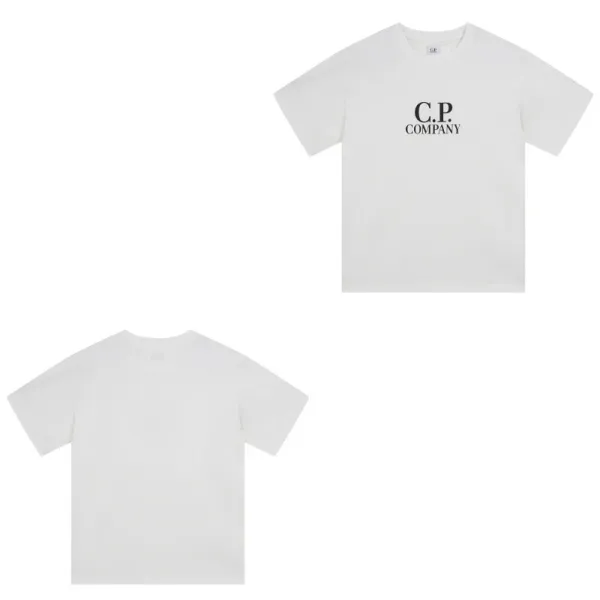 C.P. Company Logo Print White T-Shirt - 1