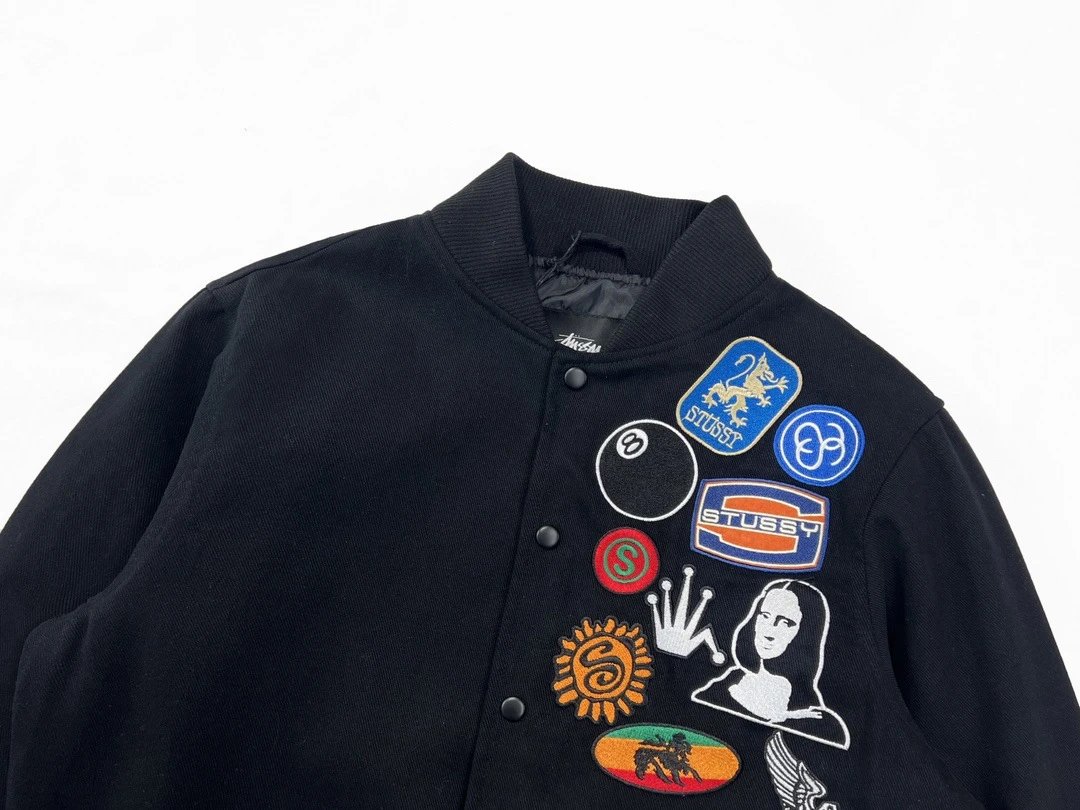 Badge Embroidery Baseball Bomber Jacket photo 8