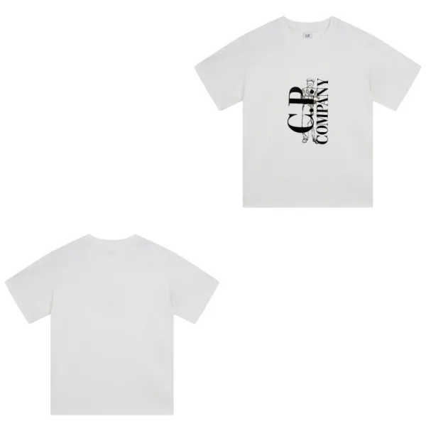 CP Company Logo Print White T-Shirt - 1