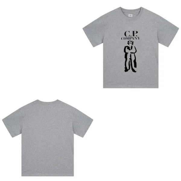 C.P. Company Graphic Print Gray T-Shirt - 1