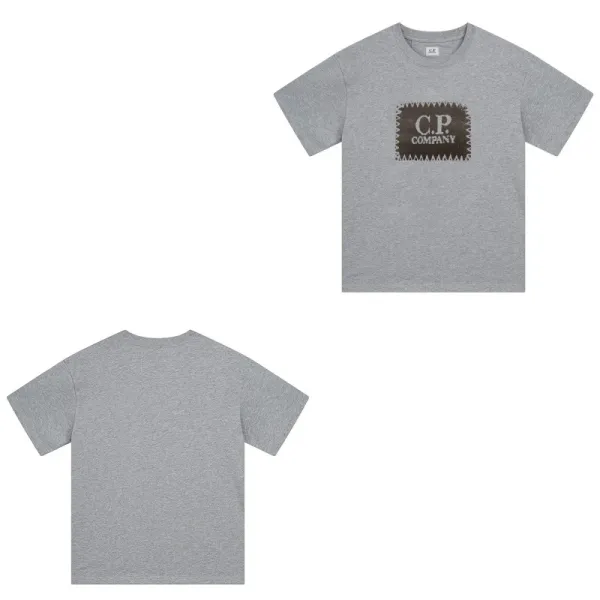 C.P. Company Patch Logo Gray T-Shirt - 1