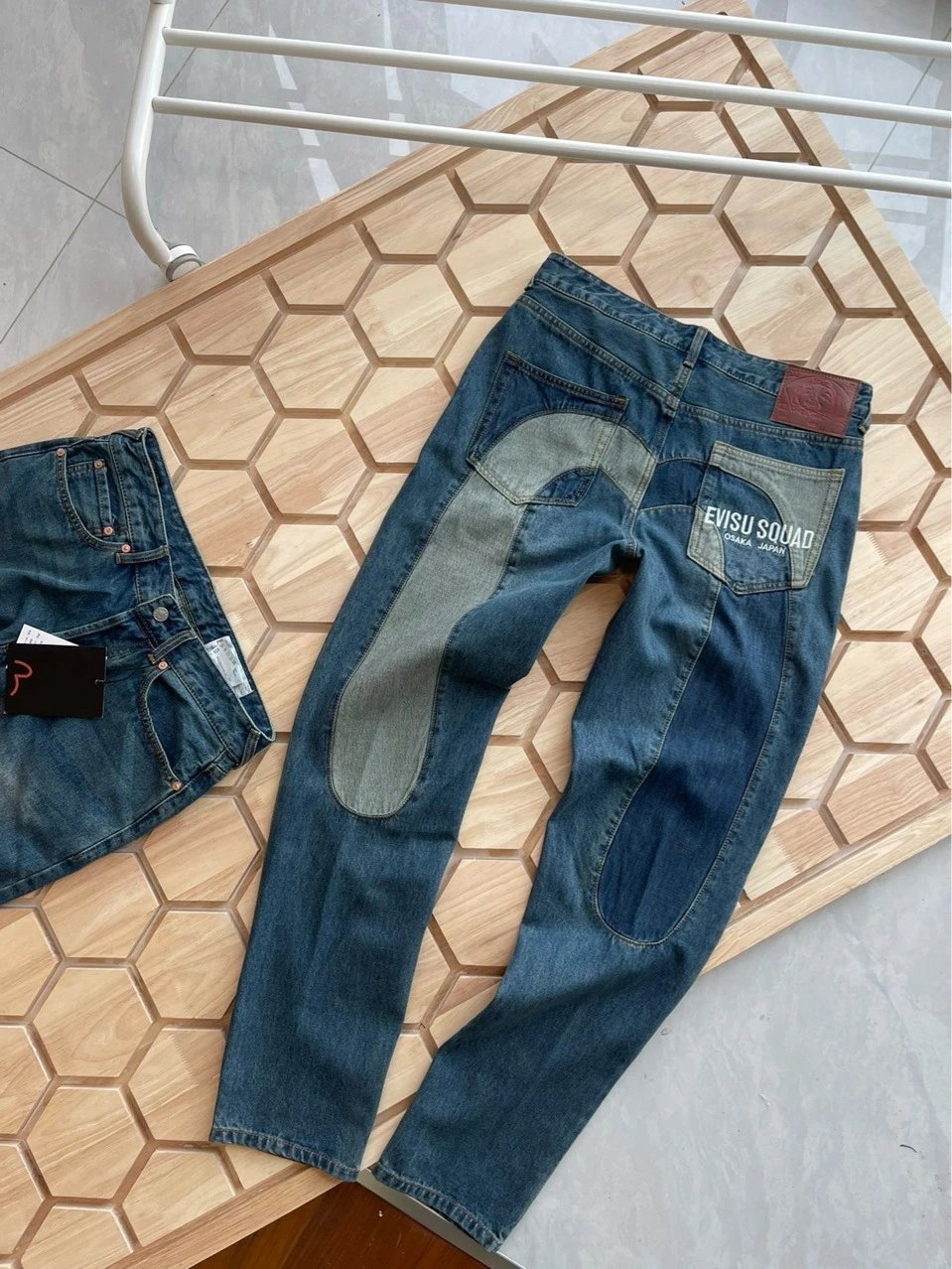 Patchwork M Logo Tapered Jeans photo 3