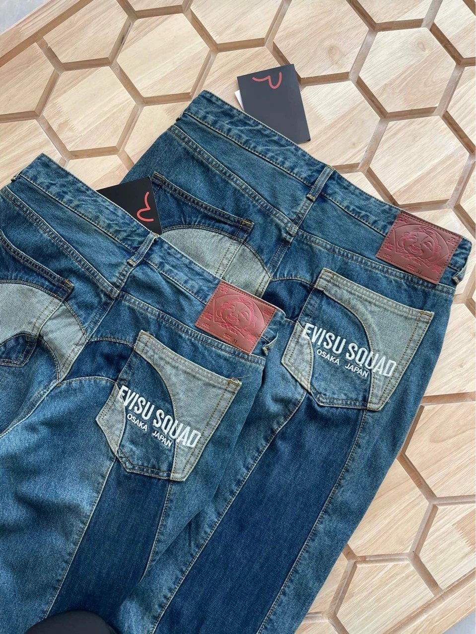 Patchwork M Logo Tapered Jeans photo 6