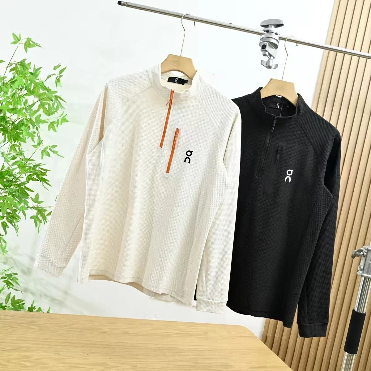 Half Zip Mock Neck Waffle Jacket photo 8