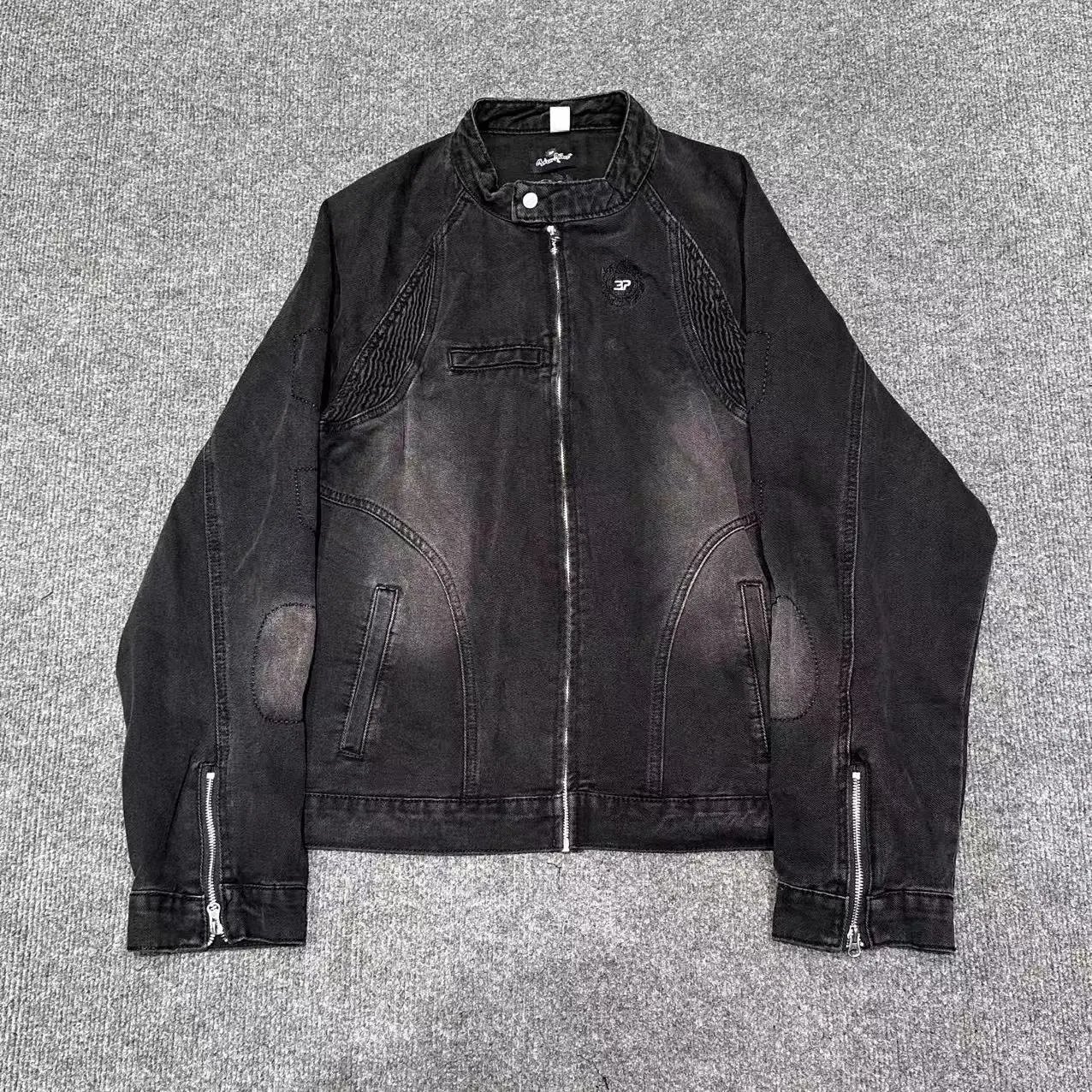 Broken Embroidered Denim Jacket and Pants Set photo 2