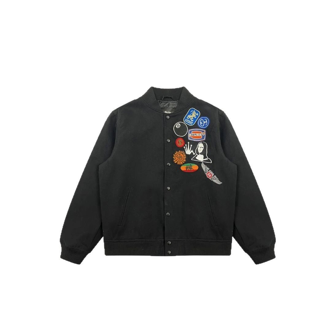 Badge Embroidery Baseball Bomber Jacket photo 2