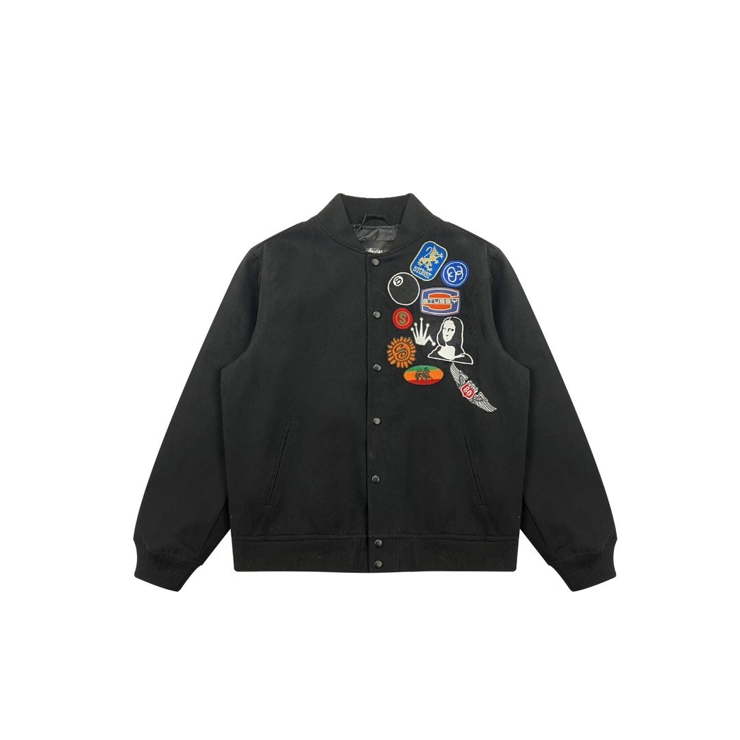 Badge Embroidery Baseball Bomber Jacket photo 6
