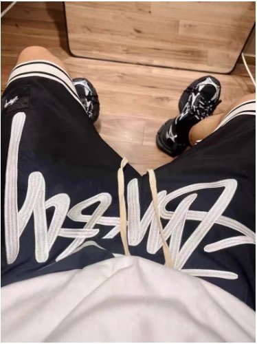 Stussy Stock Logo Basketball Shorts Black/White - 8