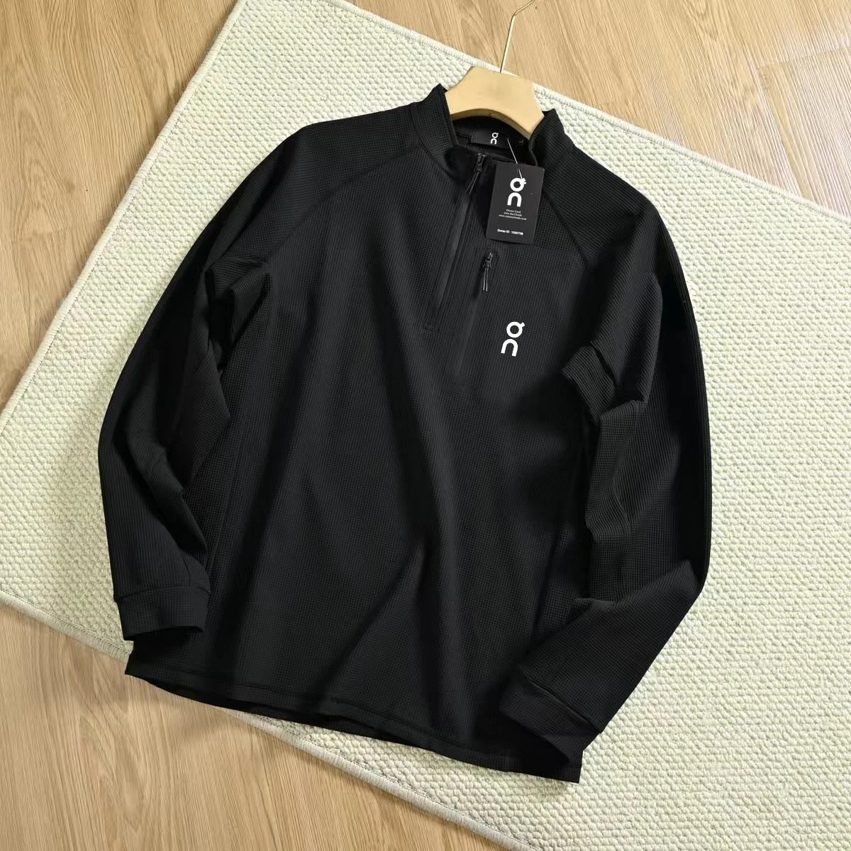 Half Zip Mock Neck Waffle Jacket photo 5