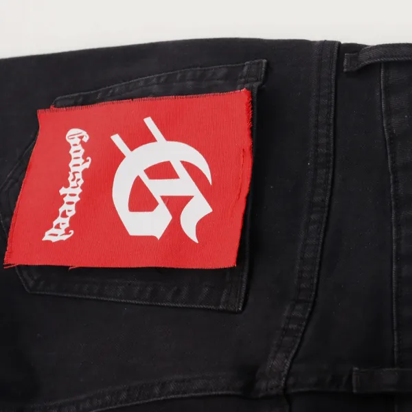 Godspeed Logo-Print Distressed Light Wash Jeans - 17