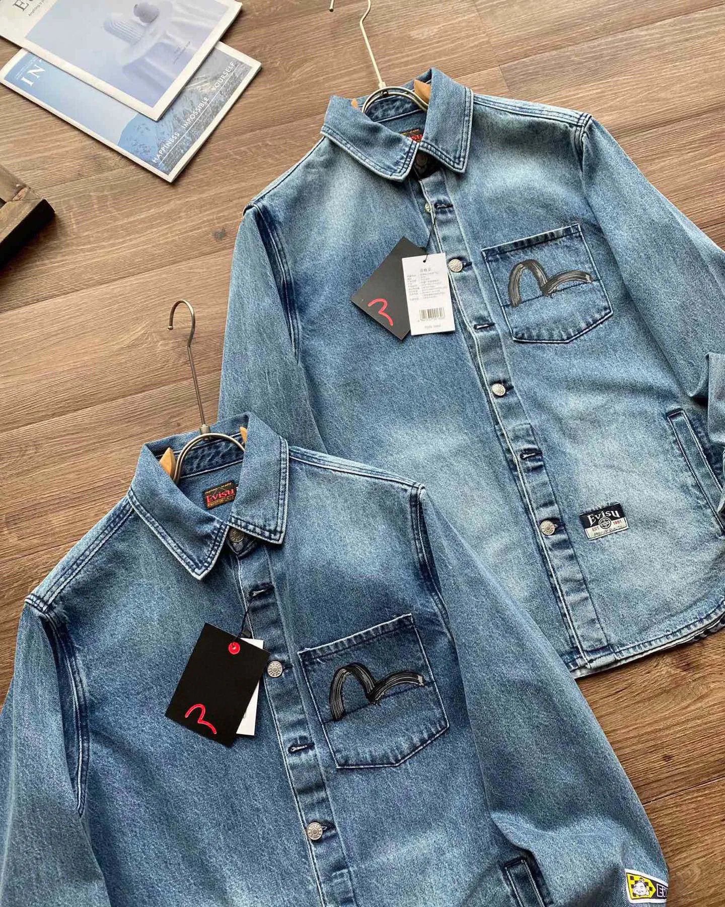 Seagull Print Denim Shirt Jacket photo 5