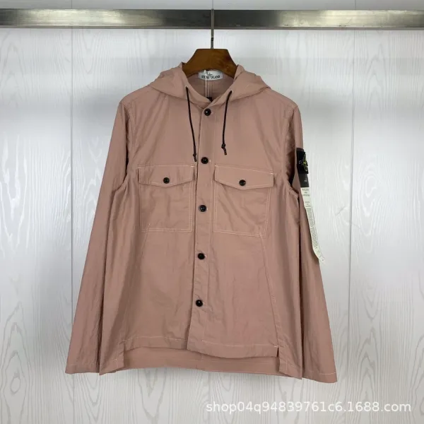 Stone Island Hooded Field Jacket Dusty Pink Outerwear - 1