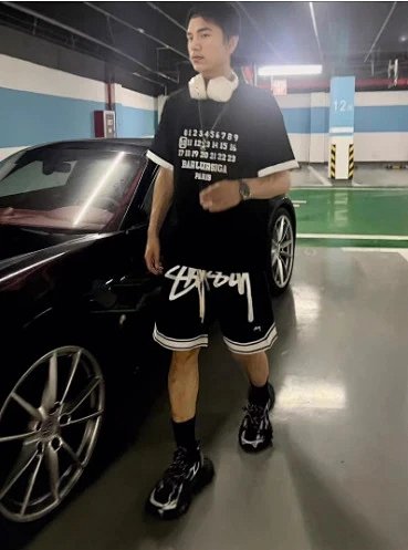 Stussy Stock Logo Basketball Shorts Black / White product detail 8 in Litbuy spreadsheet finds