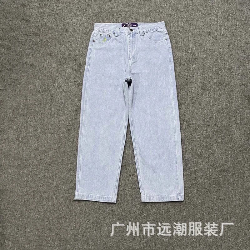 ADWYSD Letter Print Denim Jeans photo 3