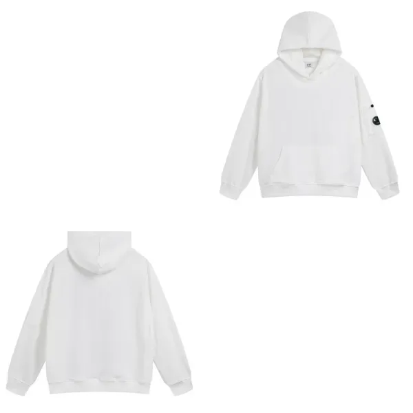 C.P. Company White Goggle Hoodie - 1