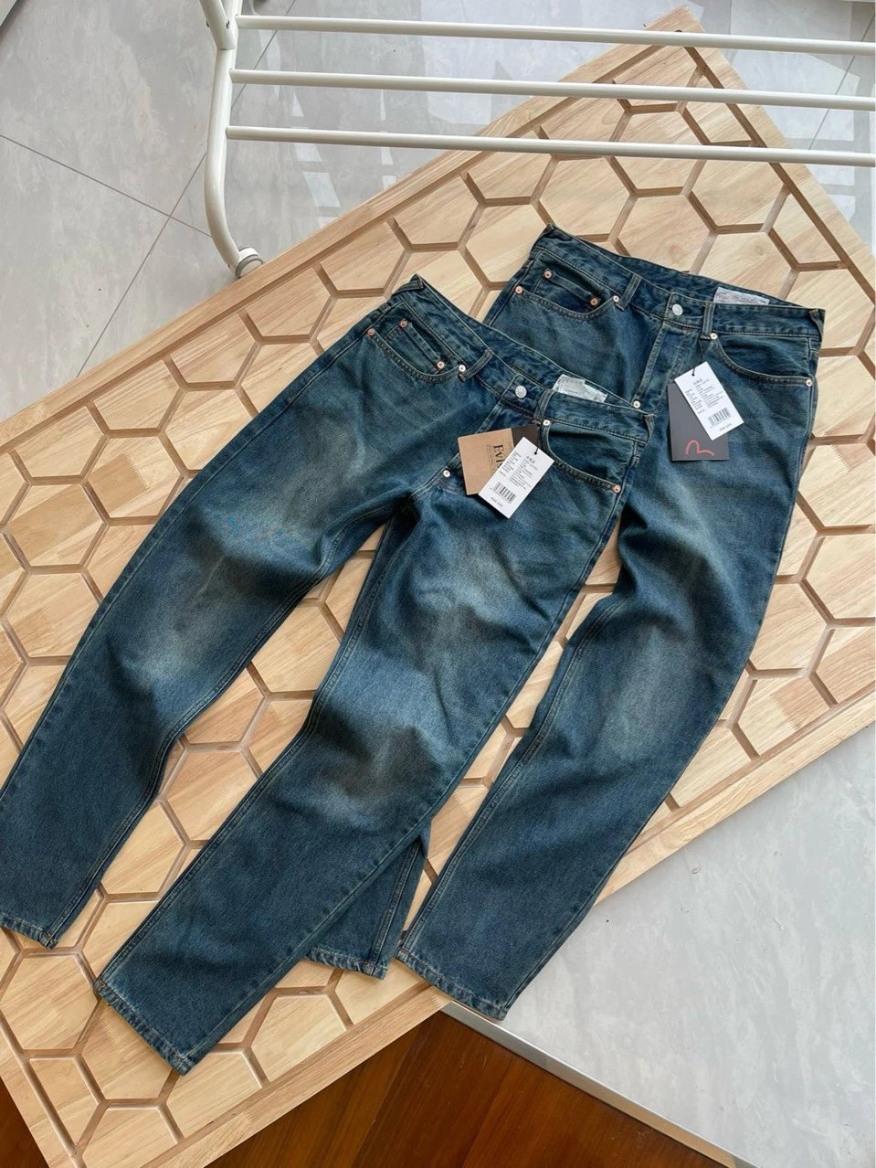 Patchwork M Logo Tapered Jeans photo 4