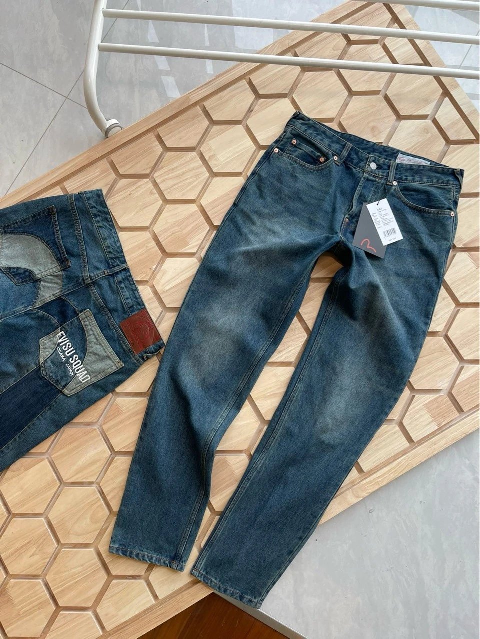 Patchwork M Logo Tapered Jeans photo 2