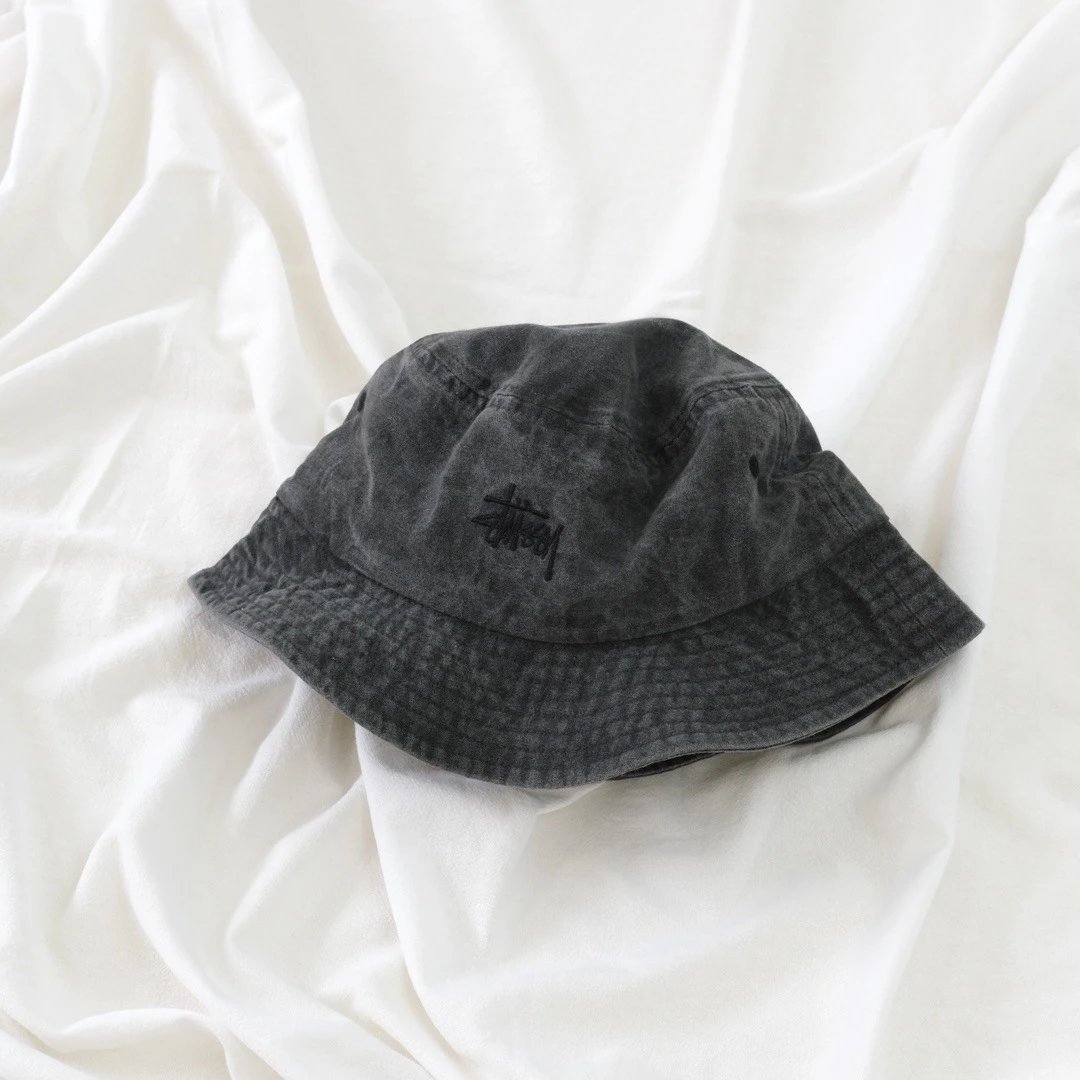 Washed Vintage Monochrome Embroidery Bucket Hat photo 6