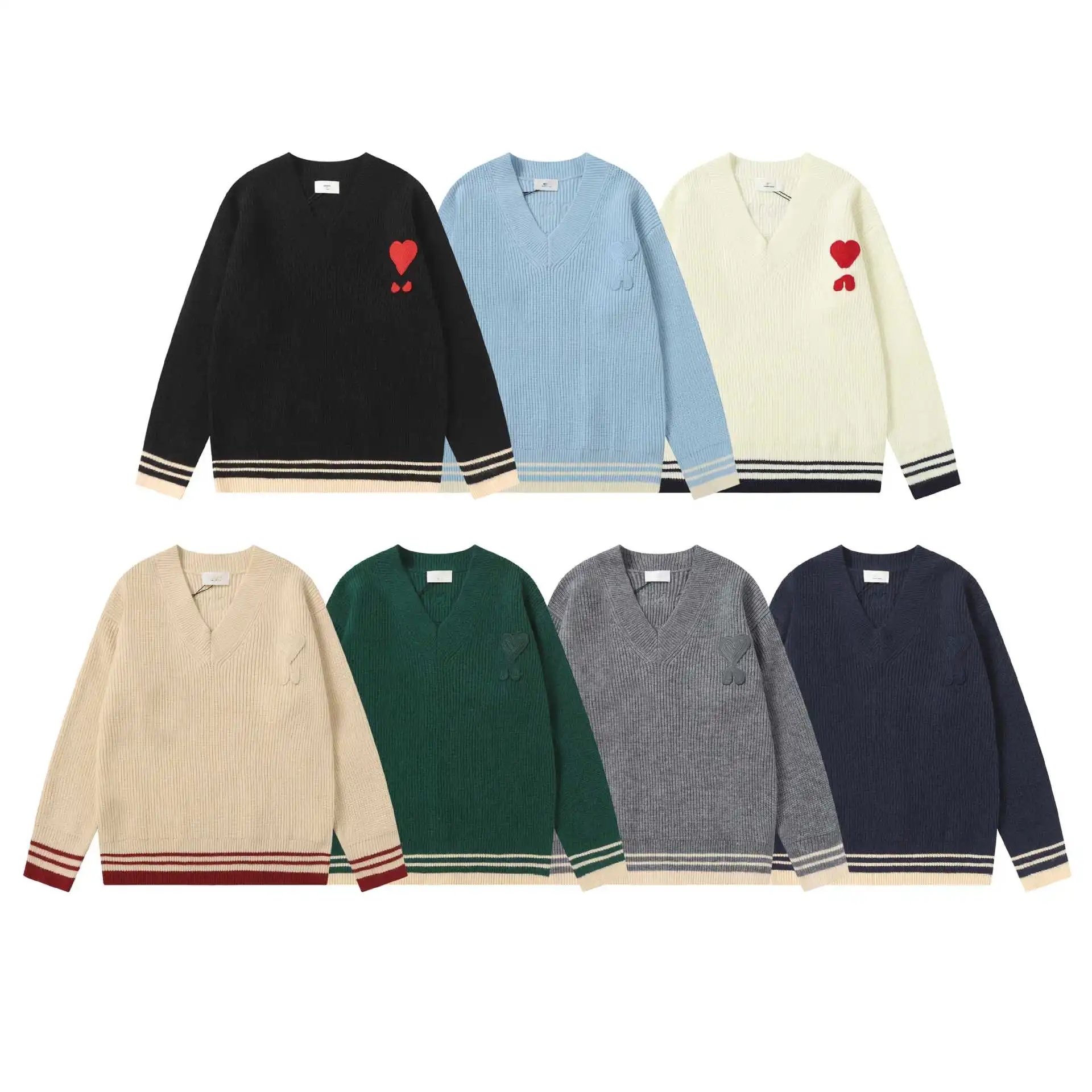 Heart Embroidered Knit Sweater