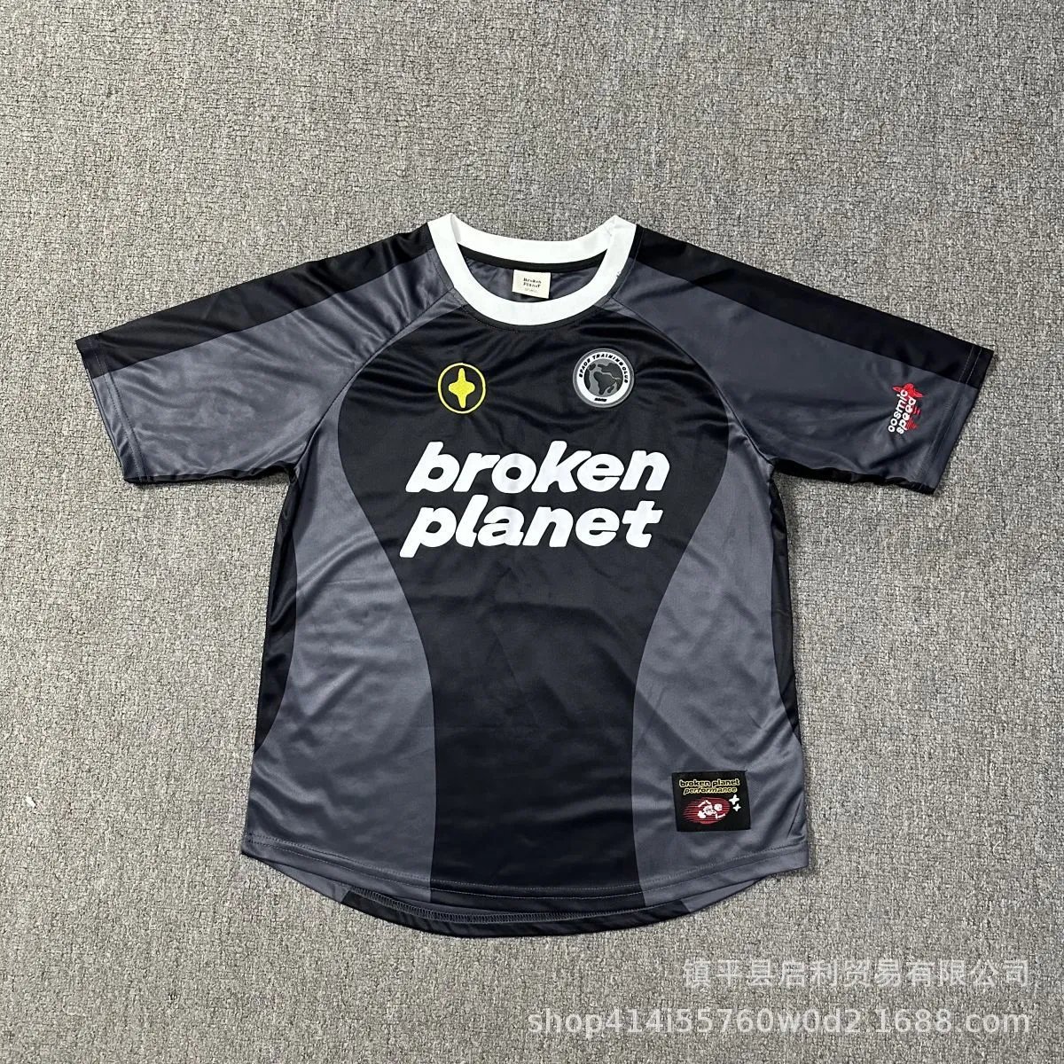 Planet Print Embroidery Soccer Jersey photo 2