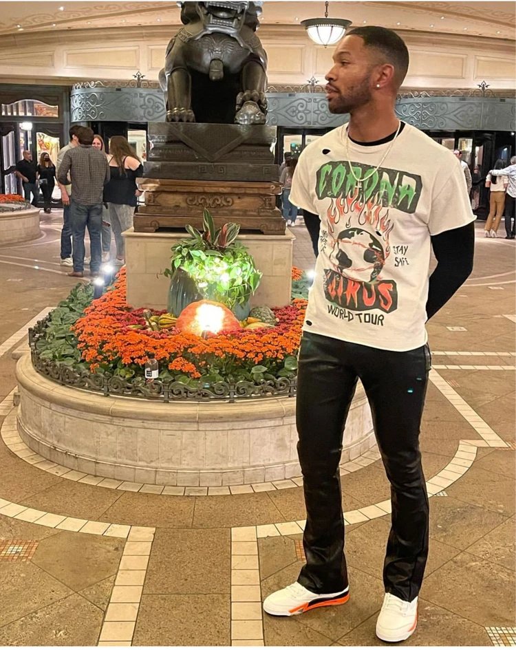 Water-Washed Distressed Graffiti Flame Print T-Shirt photo 5