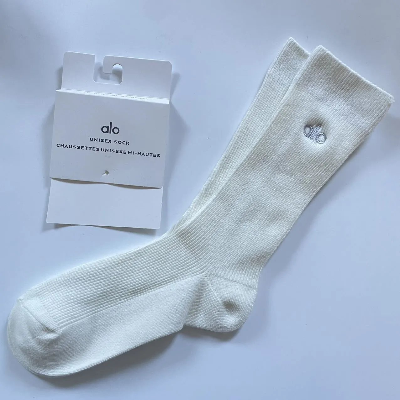 Double Needle Embroidered High-Calf Socks photo 3