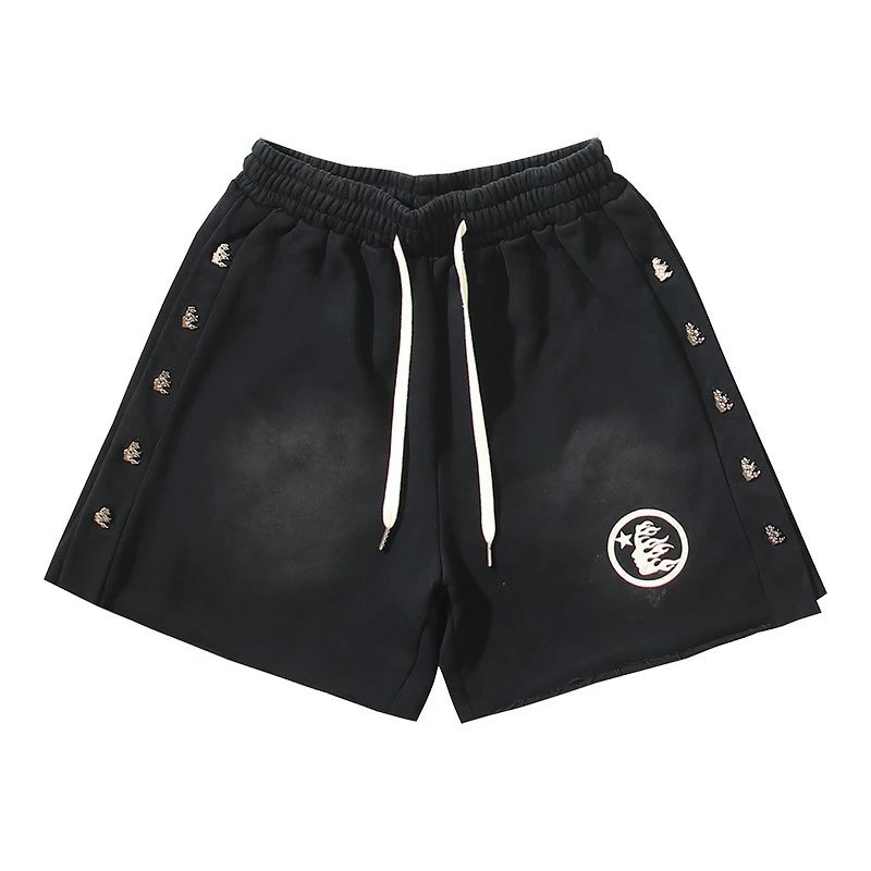 Washed Black Vintage Casual Shorts photo 6
