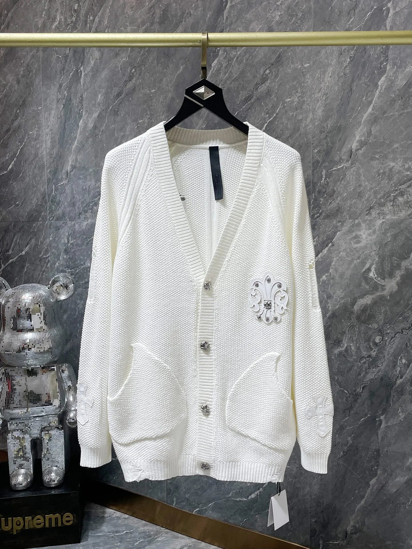 Hardware Button Zip Cardigan photo 3