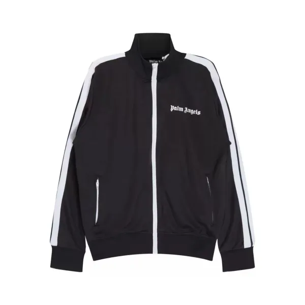 Palm Angels Track Jacket Black with White Stripes - 1