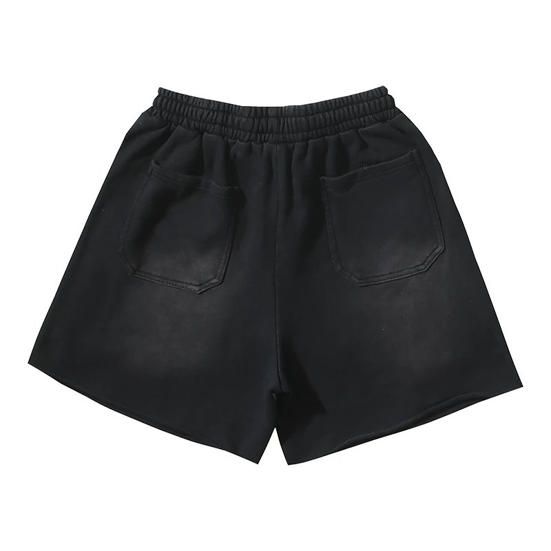Washed Black Vintage Casual Shorts photo 7