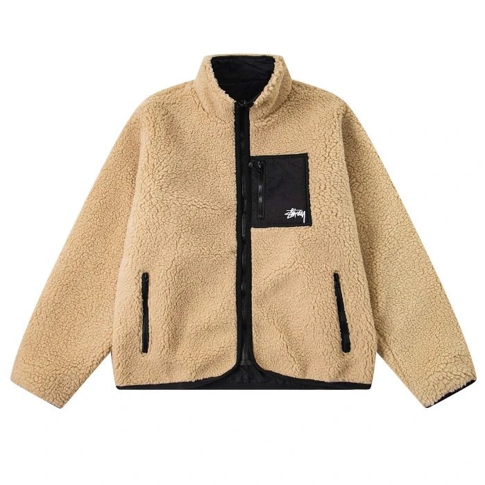 Reversible Ethnic Fleece Zip Jacket