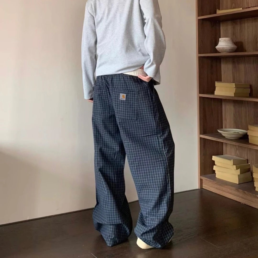 Classic Logo Curved Relaxed Plaid Pants photo 4