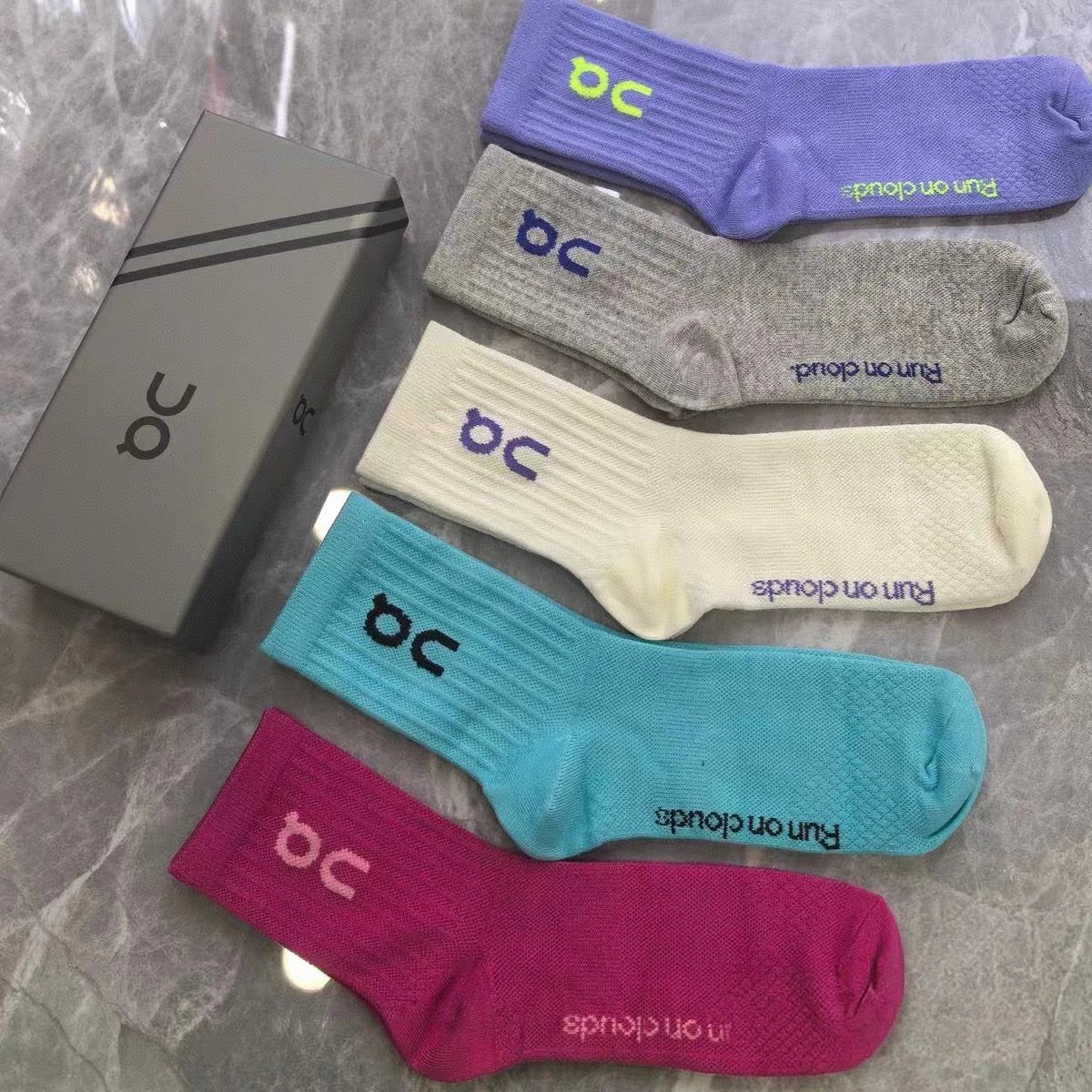 Letter Embroidered Cotton Mid-Calf Socks photo 4