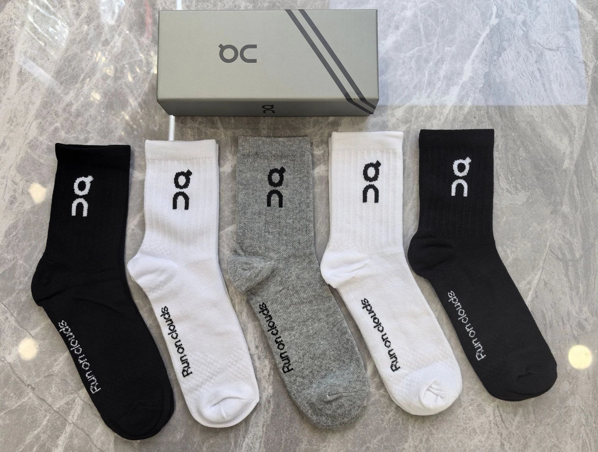 Letter Embroidered Cotton Mid-Calf Socks photo 6