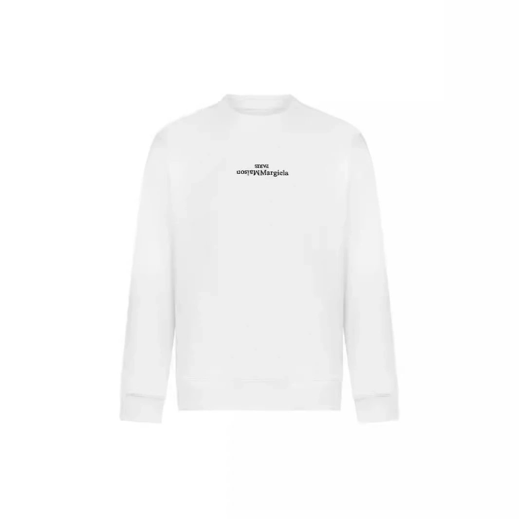 Crew Neck Reverse Logo Embroidered Cotton Hoodie photo 3