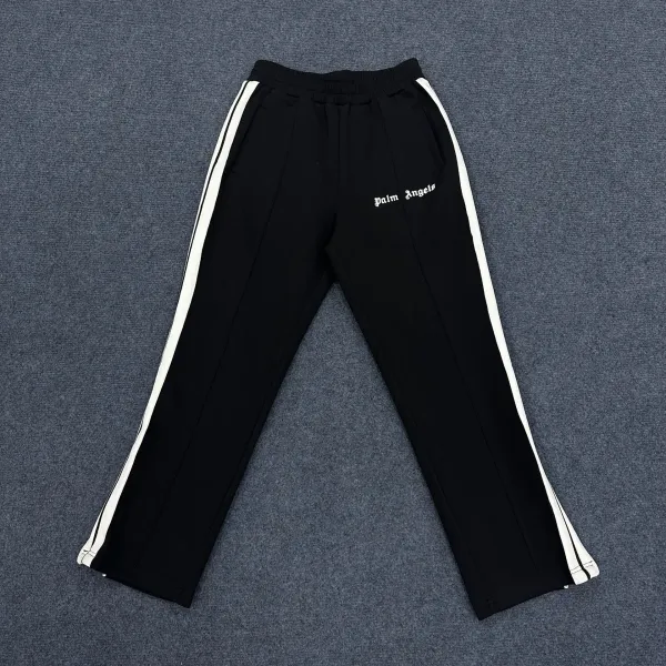 Palm Angels Track Pants Black with White Stripes Sweatpants - 1
